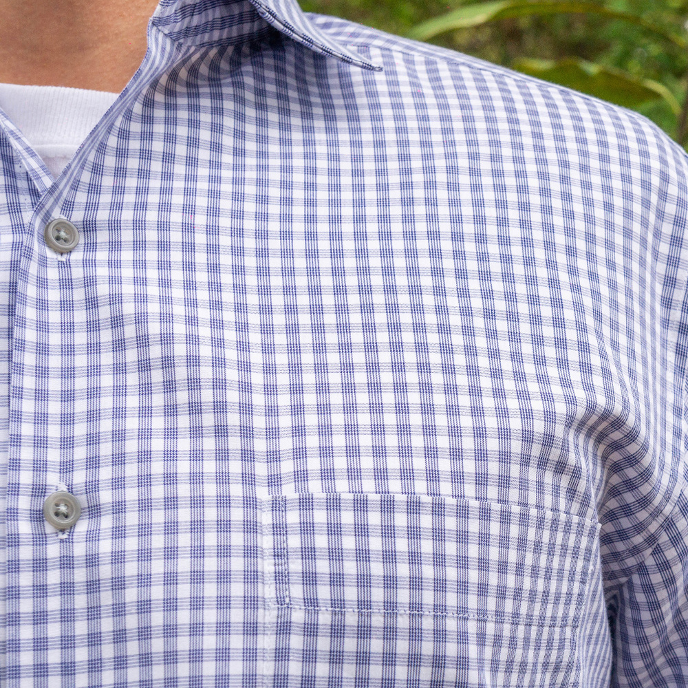 ALFANI Performance Button Down (Navy Checked) - Picture 2 of 3